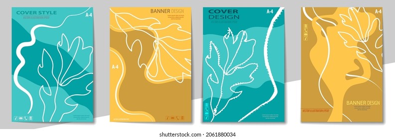 set of templates for book covers, brochures, magazines and printed products. Format A-4. Scalable size, vector.