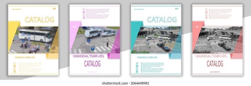 set of templates for book covers, brochures, magazines and printed products. Format A-4. Scalable size, vector.