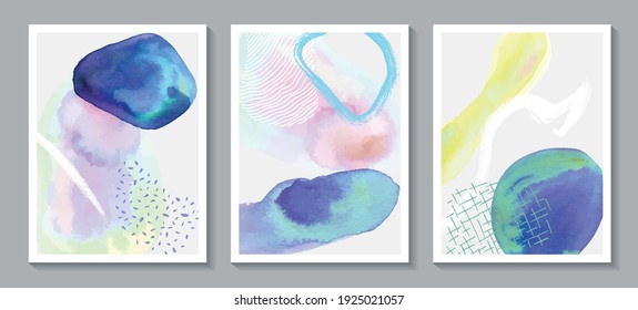 Set of templates brochure. Cover. Abstract minimalist design for posters, cards, brochures, wall decorations, promotional materials. Abstract painted background. Vector EPS10. 