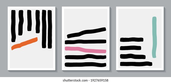 Set of templates brochure. Cover. Abstract creative minimalist hand painted illustrations for posters, cards, brochures, wall decorations, promotional materials. Abstract painted background. Vector.