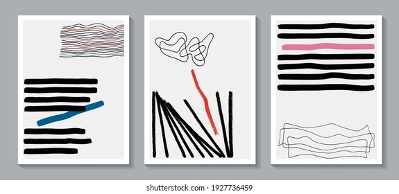 Set of templates brochure. Cover. Abstract creative minimalist hand painted illustrations for posters, cards, brochures, wall decorations, promotional materials. Abstract painted background. Vector.