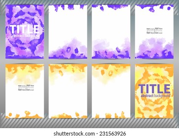 Set of templates brochure, cover and sheets. Abstract painted background.