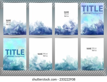 Set of templates brochure, cover and sheets. Abstract painted background.