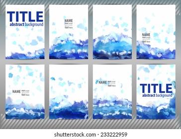 Set of templates brochure, cover and sheets. Abstract painted background.
