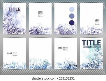 Set of templates brochure, cover and sheets. Abstract painted background.
