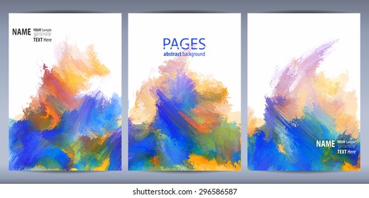 Set of templates brochure, cover and sheets. For Marriage, Wedding, Bridal, Valentine's day or Birthday Invitations. Bright abstract background