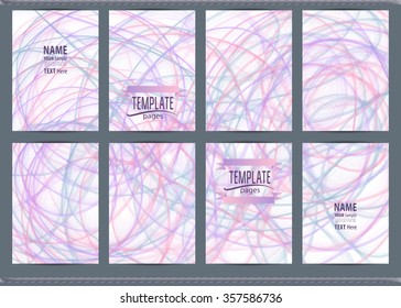 Set of templates brochure, cover and sheets. Abstract painted background.