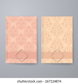 Set of templates for brochure, poster, placard, banner, cover design in vintage graphic style. Abstract retro front flyer backgrounds. Vector illustration EPS10