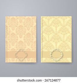 Set of templates for brochure, poster, placard, banner, cover design in vintage graphic style. Abstract retro front flyer backgrounds. Vector illustration EPS10