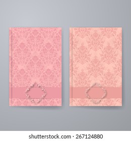Set of templates for brochure, poster, placard, banner, cover design in vintage graphic style. Abstract retro front flyer backgrounds. Vector illustration EPS10