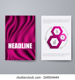 Set of templates for brochure, poster, placard, banner, cover design with business infographic in geometric graphic style. Abstract modern back and front flyer backgrounds. Vector illustration EPS10