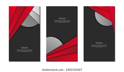 Set of templates for business brochures, page layout, media story and cover. Modern abstract design. Vector illustration