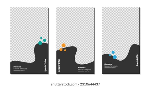 Set of templates for business brochures, page layout, media story and cover. Modern abstract design. Vector illustration