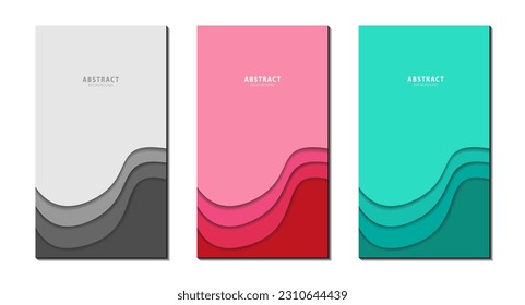 Set of templates for business brochures, page layout, media story and cover. Modern abstract design. Vector illustration