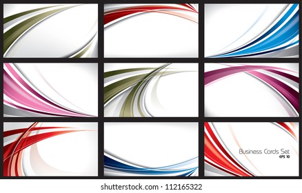 Set of Templates for Business Cards. Abstract Designs.