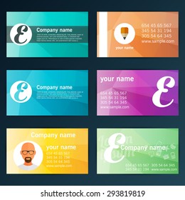 set of templates for business cards. Elements for design. Eps10