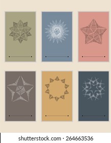 Set of templates of cards with geometric shapes