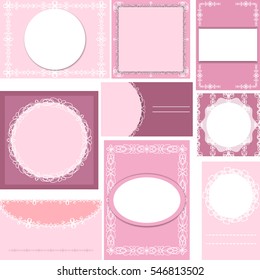 Set of templates for cards,wedding,birthday invitations with vintage ornaments
