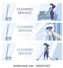 Set of templates for cleaning service offer.