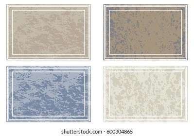 Set of templates of color rectangle retro vintage grunge frames for greetings, promotion and price. Vector elements with scratched effect  for posters, sites, web, shops, websites, labels, design.