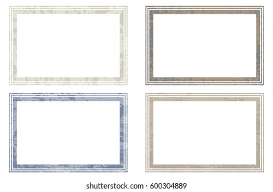 Set of templates of color rectangle retro vintage grunge frames for greetings, promotion and price. Vector elements with scratched effect  for posters, sites, web, shops, websites, labels, design.