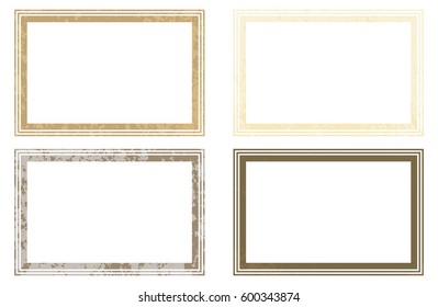 Set of templates of color rectangle retro vintage grunge frames for greetings, promotion and price. Vector elements with scratched effect  for posters, sites, web, shops, websites, labels, design.
