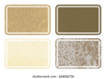 Set of templates of color rectangle retro vintage grunge frames for greetings, promotion and price. Vector elements with scratched effect  for posters, sites, web, shops, websites, labels, design.