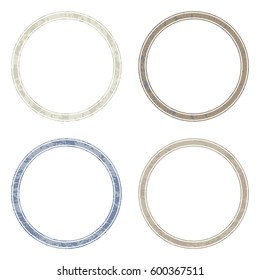 Set of templates of color round retro vintage grunge frames for greetings, promotion and price. Vector elements with scratched effect  for posters, sites, web, shops, websites, labels, design.