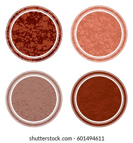 Set of templates of color round retro vintage grunge frames for greetings, promotion and price. Vector elements with scratched effect  for posters, sites, web, shops, websites, labels, design.