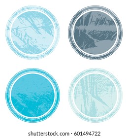 Set of templates of color round retro vintage grunge frames for greetings, promotion and price. Vector elements with scratched effect  for posters, sites, web, shops, websites, labels, design.