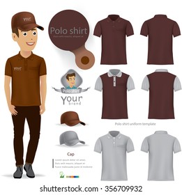 Set of templates colored polo shirts for men.vector