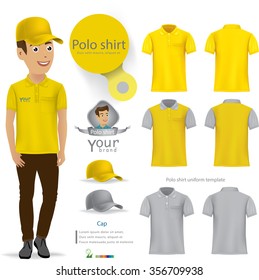 Set of templates colored polo shirts for men.vector