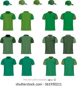 Set of templates colored polo shirts for men.vector