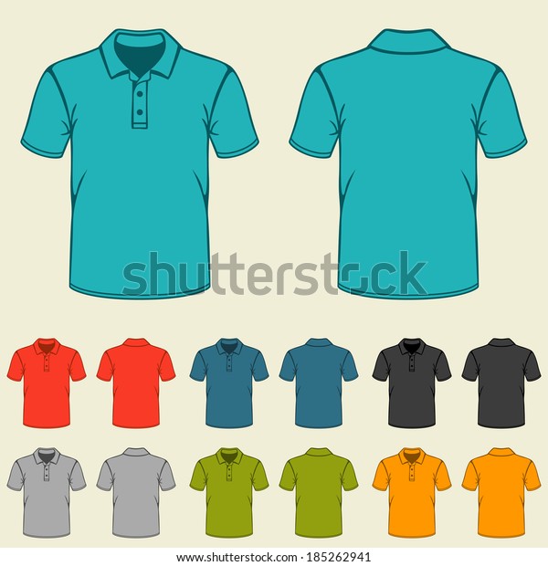 Set Templates Colored Polo Shirts Men Stock Vector (Royalty Free) 185262941