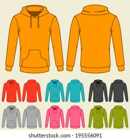 Set of templates colored sweatshirts for women.