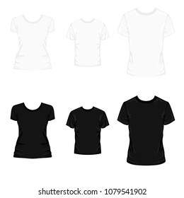 Set of templates colored t-shirts for men women and kids