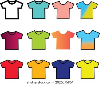 Conjunto de plantillas de camisetas de color para hombres.