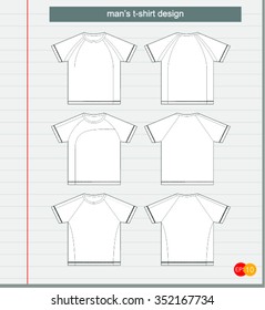 Set of templates colored t-shirts for men.