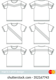 Set of templates colored t-shirts for men.