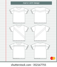 Set of templates colored t-shirts for men.