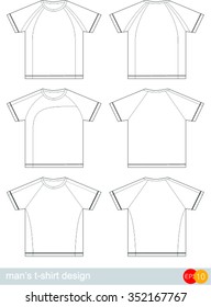 Set of templates colored t-shirts for men.