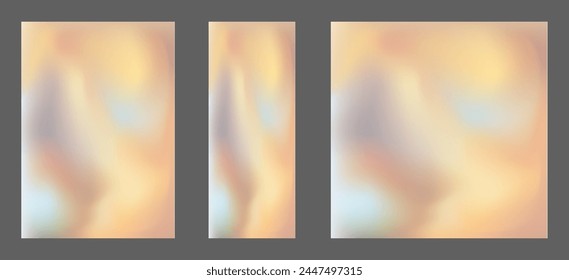 A set of templates with a colorful background. Colorful gradient with blur. The effect of liquid art and smooth flow of color
