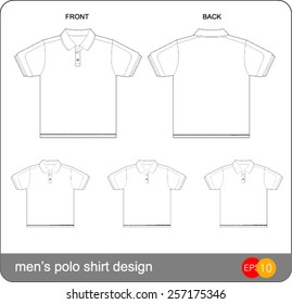 Set Of Templates Coloring Polo Shirts For Men.