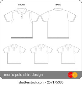 Set of templates coloring polo shirts for men.