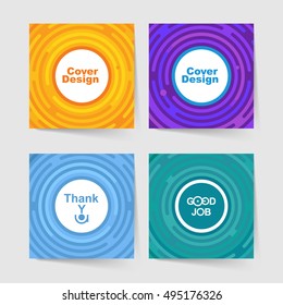 Set of templates for covers with place for text or logo. Copy, paste. Pattern cover with blank place. Modern digital background with rounded corners, flat background, glowing purple, turquoise circles