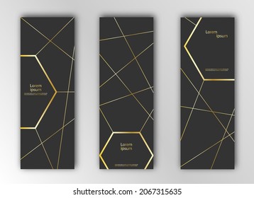 set of templates for covers, posters and banners. Gold pattern for postcards, presentations and leaflets. Vector illustration