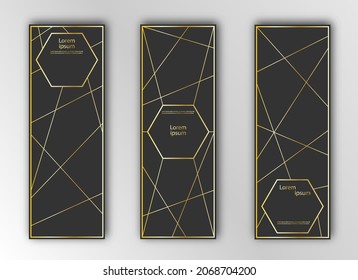 set of templates for covers, posters and banners. Gold pattern for postcards, presentations and leaflets. Vector illustration