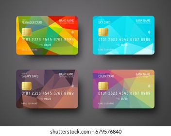 Set Templates Credit Debit Bank Card Stock Vector (Royalty Free ...