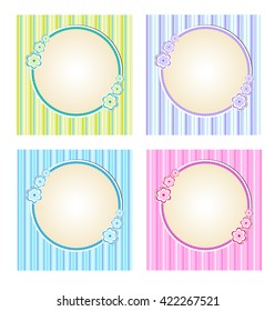 set of templates, cute greeting, children's birthday, frame, blank
