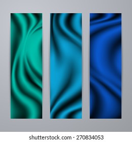Set of templates for design of banners, covers, posters, web pages in modern graphic style. Abstract drapery texture backgrounds. Vector illustration EPS10.